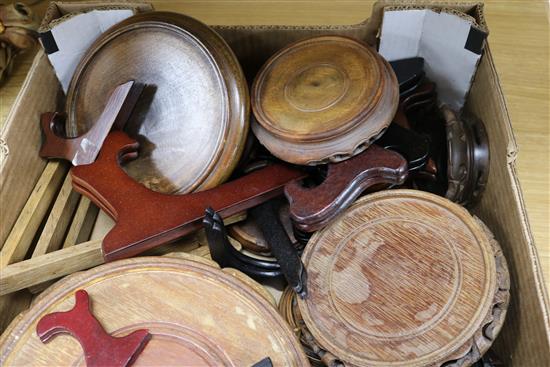 A group of assorted Chinese hardwood vase stands